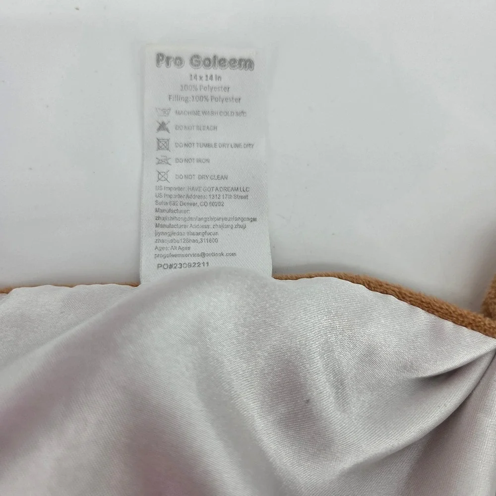 Pro Goleem Sloth Security Blanket Lovey Brown Minky Satin 14x14 PO#23092211